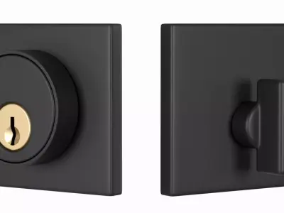 Tumalo Black Single Square Deadbolt 3D model