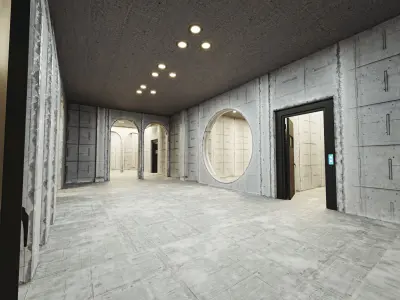 Underground Bunker With Modular Pack Low-poly 3D model