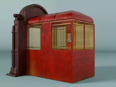 old british style elevator 3D model