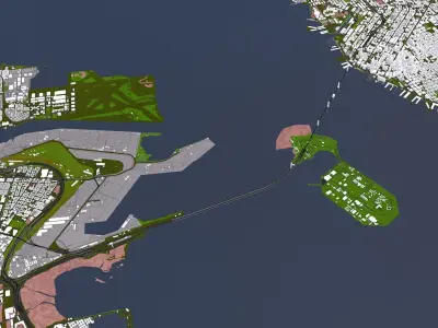 San Francisco city of USA Low-poly 3D model