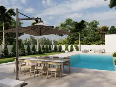 Garden Landscape 3D Model - SketchUp and Lumion Scene 3D model