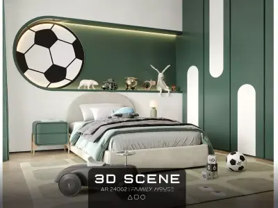 AR-24062 Family House - Kid Bedroom 3D Scene 3D model