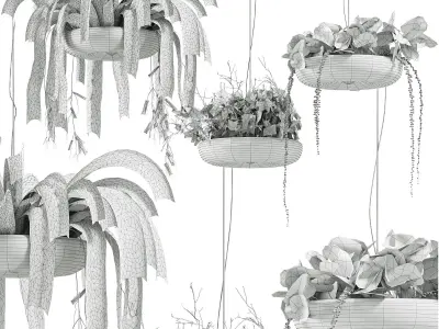  Indrid Decorative Plants White Light By Lightmakers Low-poly 3D model