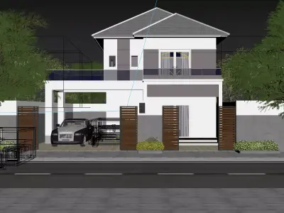 House villa 3ds exterior  3D model