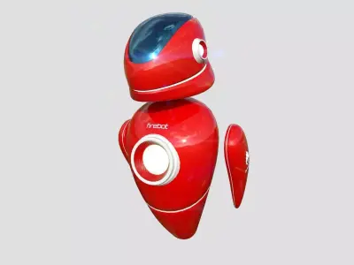 Flying Robot 09 Firebot Fire Fighter - Character SciFi Design Low-poly 3D model
