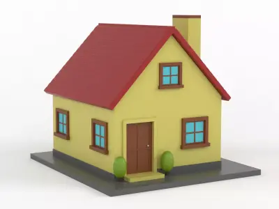 Cartoon House 3D model 12