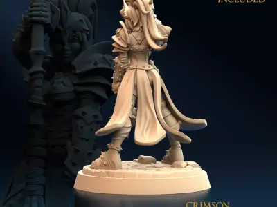 Armored Warrior Crimson Morning Star C Nude 32mm and 75mm 3D print model