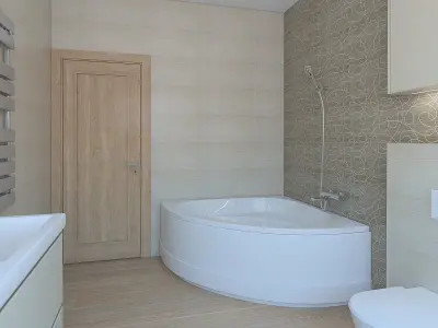 Beautiful bright bathroom 3D model