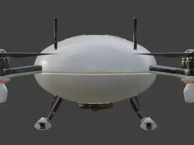 Futuristic Cartoon Surveillance Drone 3D Model Low-poly 3D model