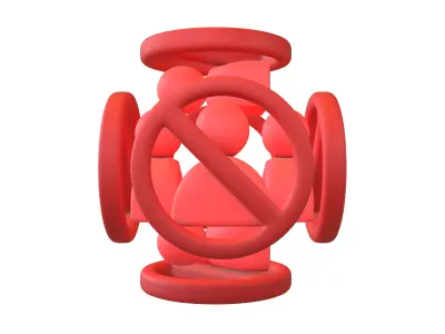Blocked User Icon V2 002 Low-poly 3D model