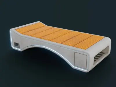 Sci Fi Bed Low-poly 3D model purchase