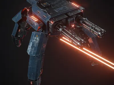 The Assault-bot Rawcorp  Low-poly 3D model