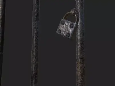 Metal Gate Low-poly 3D model buy