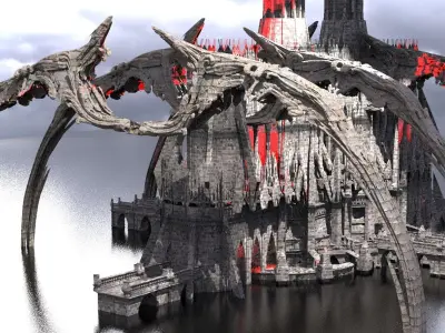 Cathedral Desert Stone Palace 4 Designs  3D model