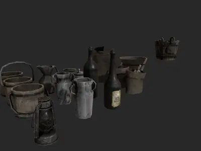 Pirate Props Low-poly 3D model