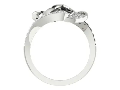 Solitaire Engagement Wedding Women Bypass Ring  3D print model