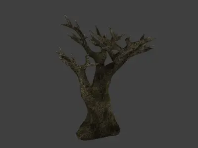 Low poly pbr spooky trees Low-poly 3D model