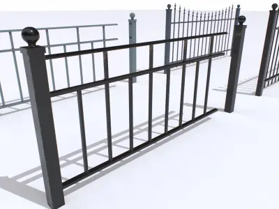 Metal Fences Pack 1 Low-poly 3D model
