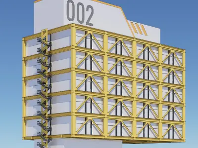 Sci-fi Building Block 002 3D model