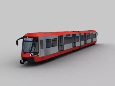Bombardier Flexity tram Low-poly 3D model