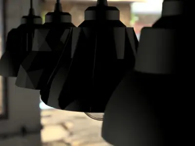 The Hangar Series hanging lamp bundle pack 3D print model