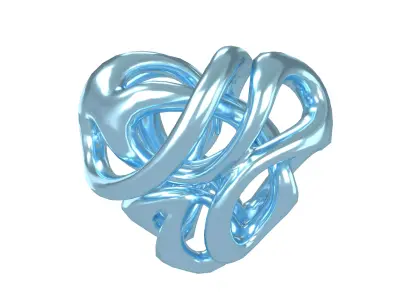 Abstract Heart Shape v2 004 Low-poly 3D model