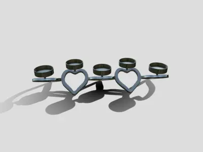 Chrome tealight holder Low-poly 3D model