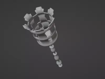 dungeon medieval torch flambau castle 3D model