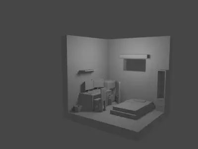 Room Gamer low poly mesh FREE Free low-poly 3D model