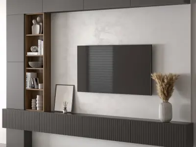 TV Wall Set 03  3D model
