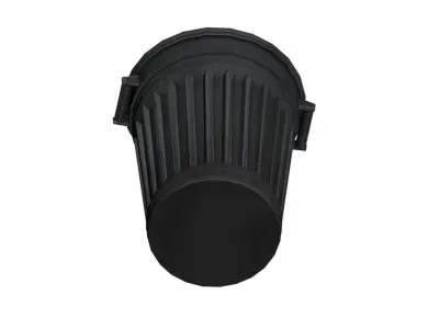 Trash Can Low-poly 3D model 37
