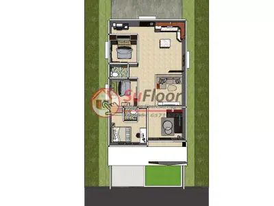 House 8x22m code 630 - Sketchup 3D model 3D model 3D model