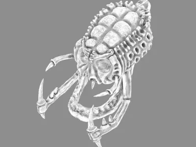 Monster skull - hole 3D model