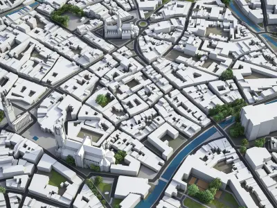 Gent - city  Low-poly 3D model