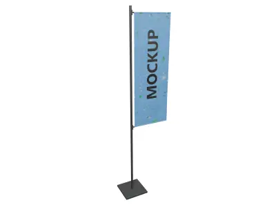 Vertical Banner Flag Mockup 3D model