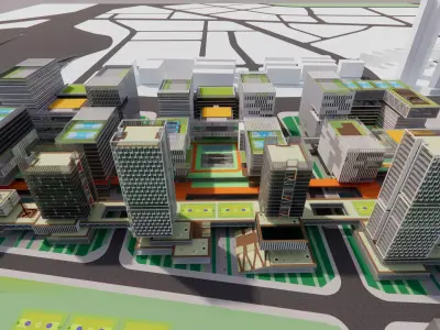 Modern City Block -A7 3D model