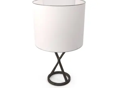 Anneu Table Lamp In AgedIron With Linen Shade Free 3D model