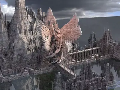 9 Circles of Hell Dantes Inferno Extended angel Designs 3D model