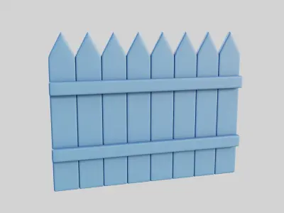 Cartoon Fence 3 3D model