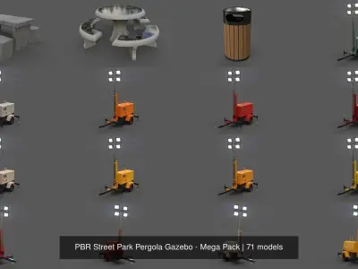 PBR Street Park Pergola Gazebo - Mega Pack