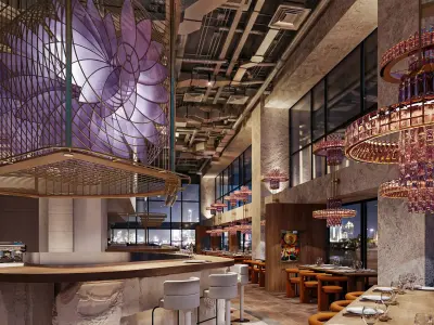 Symphony of light - Restaurant scene interior 3D model