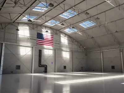 Aircraft Hangar Low-poly 3D model