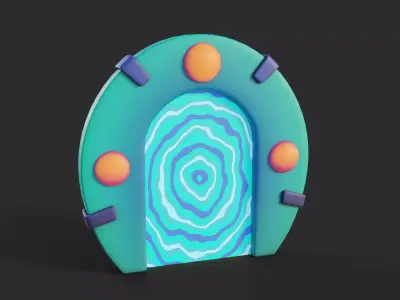 Cartoon Portal 6 Low-poly 3D model