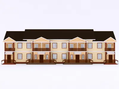 modern townhouse 3 3D model