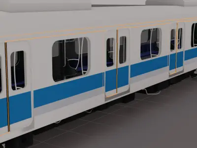 Modern Korean-style Subway Train 3D model