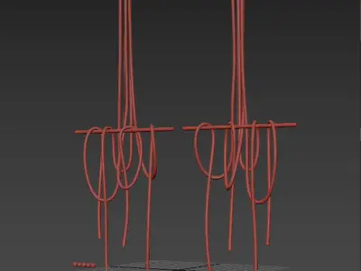 Luke Lamp Pendant light-002 - 2lights- 2mat  3D model