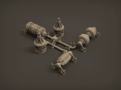 Industrial Pipes and Stacks 3D print model