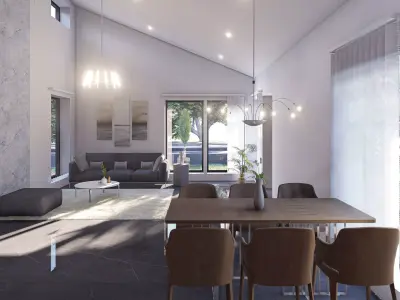 Simple House Exterior and Interior Design Free 3D model