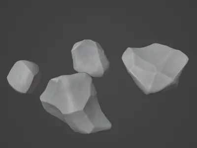 Rock Stone Low-poly 3D model 6