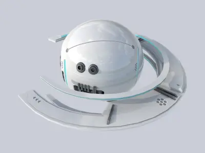 Sphere ship Low-poly 3D model